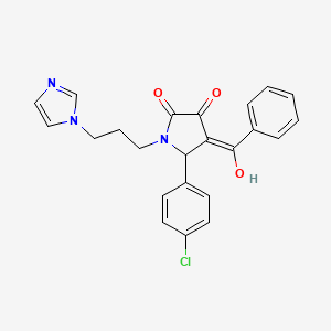 1-(3-(1H-Imidazol-1-yl)propyl)-5-(4-chlorophenyl)-4-(hydroxy(phenyl)methylene)pyrrolidine-2,3-dione