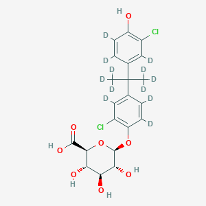 molecular formula C21H22Cl2O8 B15139871 2,2'-Dichloro bisphenol a mono-D-glucuronide-d12 