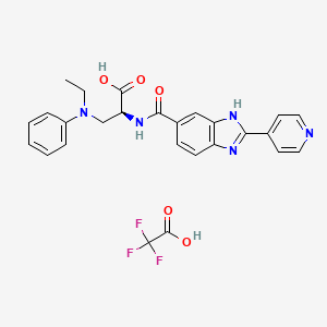 molecular formula C26H24F3N5O5 B1514014 (2S)-3-(N-ethylanilino)-2-[(2-pyridin-4-yl-3H-benzimidazole-5-carbonyl)amino]propanoic acid;2,2,2-trifluoroacetic acid 