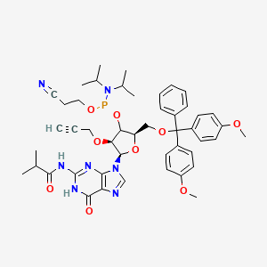 N-[9-[(2R,3S,5R)-5-[[bis(4-methoxyphenyl)-phenylmethoxy]methyl]-4-[2-cyanoethoxy-[di(propan-2-yl)amino]phosphanyl]oxy-3-prop-2-ynoxyoxolan-2-yl]-6-oxo-1H-purin-2-yl]-2-methylpropanamide