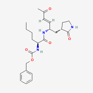 benzyl N-[(2S)-1-oxo-1-[[(E,2S)-5-oxo-1-[(3S)-2-oxopyrrolidin-3-yl]hex-3-en-2-yl]amino]hexan-2-yl]carbamate