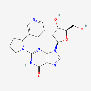 9-[(2R,5R)-4-hydroxy-5-(hydroxymethyl)oxolan-2-yl]-2-(2-pyridin-3-ylpyrrolidin-1-yl)-1H-purin-6-one