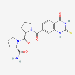 (2S)-1-[(2S)-1-(4-oxo-2-sulfanylidene-1H-quinazoline-7-carbonyl)pyrrolidine-2-carbonyl]pyrrolidine-2-carboxamide