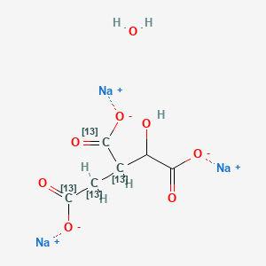 trisodium;1-hydroxy(2,3-13C2)propane-1,2,3-tricarboxylate;hydrate