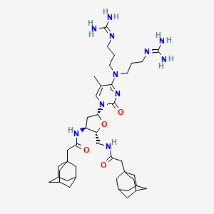 molecular formula C42H67N11O4 B15140459 2-(1-adamantyl)-N-[[(2R,3S,5R)-3-[[2-(1-adamantyl)acetyl]amino]-5-[4-[bis[3-(diaminomethylideneamino)propyl]amino]-5-methyl-2-oxopyrimidin-1-yl]oxolan-2-yl]methyl]acetamide 