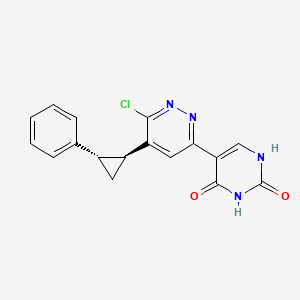 5-[6-chloro-5-[(1S,2S)-2-phenylcyclopropyl]pyridazin-3-yl]-1H-pyrimidine-2,4-dione