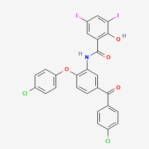 molecular formula C26H15Cl2I2NO4 B15140599 Antibacterial agent 116 