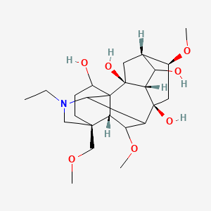 molecular formula C24H39NO7 B15140807 (2S,3R,5S,6S,8S,13S,16S,17R,18R)-11-ethyl-6,18-dimethoxy-13-(methoxymethyl)-11-azahexacyclo[7.7.2.12,5.01,10.03,8.013,17]nonadecane-2,4,8,16-tetrol 