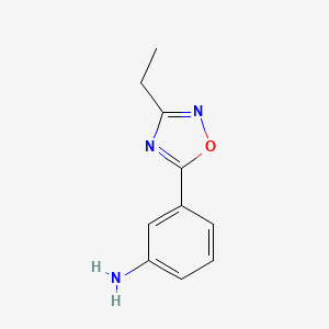 molecular formula C10H11N3O B1514083 3-(3-Ethyl-1,2,4-oxadiazol-5-YL)aniline CAS No. 1015846-73-7