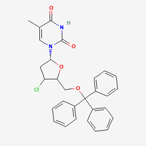 molecular formula C29H27ClN2O4 B15140863 1-[(2R)-4-chloro-5-(trityloxymethyl)oxolan-2-yl]-5-methylpyrimidine-2,4-dione 