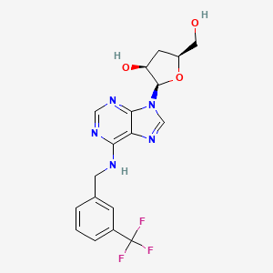 molecular formula C18H18F3N5O3 B15140972 (2R,3S,5S)-5-(hydroxymethyl)-2-[6-[[3-(trifluoromethyl)phenyl]methylamino]purin-9-yl]oxolan-3-ol 