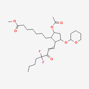 molecular formula C28H44F2O7 B1514098 methyl 7-((1R,2R,3R,5S)-5-acetoxy-2-((E)-4,4-difluoro-3-oxooct-1-en-1-yl)-3-((tetrahydro-2H-pyran-2-yl)oxy)cyclopentyl)heptanoate 