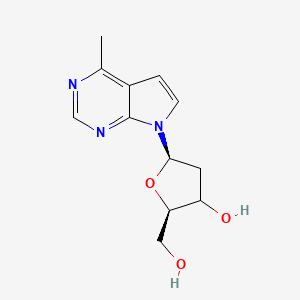 molecular formula C12H15N3O3 B15141015 (2R,5R)-2-(hydroxymethyl)-5-(4-methylpyrrolo[2,3-d]pyrimidin-7-yl)oxolan-3-ol 