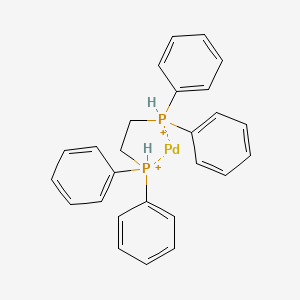 2-Diphenylphosphaniumylethyl(diphenyl)phosphanium;palladium