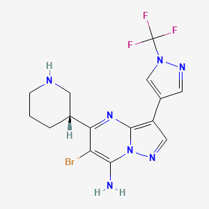 6-bromo-5-[(3R)-piperidin-3-yl]-3-[1-(trifluoromethyl)pyrazol-4-yl]pyrazolo[1,5-a]pyrimidin-7-amine