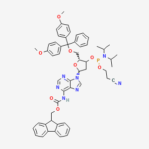 molecular formula C55H58N7O8P B15141074 9H-fluoren-9-ylmethyl N-[9-[(2R,5R)-5-[[bis(4-methoxyphenyl)-phenylmethoxy]methyl]-4-[2-cyanoethoxy-[di(propan-2-yl)amino]phosphanyl]oxyoxolan-2-yl]purin-6-yl]carbamate 