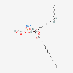 molecular formula C39H74NaO10P B15141123 sodium;2,3-dihydroxypropyl [(2R)-1,1,2,3,3-pentadeuterio-3-heptadecanoyloxy-2-[(Z)-hexadec-9-enoyl]oxypropyl] phosphate 