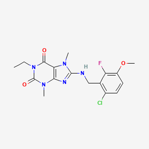 molecular formula C17H19ClFN5O3 B15141171 Adenosine receptor inhibitor 1 