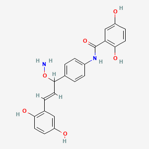 molecular formula C22H20N2O6 B15141201 N-[4-[(E)-1-aminooxy-3-(2,5-dihydroxyphenyl)prop-2-enyl]phenyl]-2,5-dihydroxybenzamide 