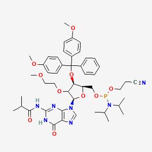 N-[9-[(2R,4S,5R)-4-[bis(4-methoxyphenyl)-phenylmethoxy]-5-[[2-cyanoethoxy-[di(propan-2-yl)amino]phosphanyl]oxymethyl]-3-(2-methoxyethoxy)oxolan-2-yl]-6-oxo-1H-purin-2-yl]-2-methylpropanamide