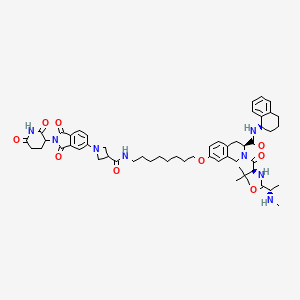 molecular formula C55H70N8O9 B15141248 (3S)-2-[(2S)-3,3-dimethyl-2-[(2S)-2-(methylamino)propanamido]butanoyl]-7-{[8-({1-[2-(2,6-dioxopiperidin-3-yl)-1,3-dioxo-2,3-dihydro-1H-isoindol-5-yl]azetidin-3-yl}formamido)octyl]oxy}-N-[(1R)-1,2,3,4-tetrahydronaphthalen-1-yl]-1,2,3,4-tetrahydroisoquinoline-3-carboxamide 