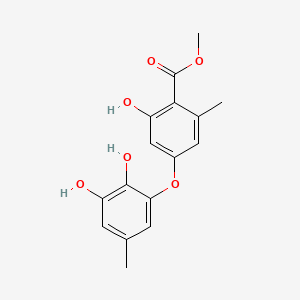 molecular formula C16H16O6 B15141293 Methyl 4-(2,3-dihydroxy-5-methylphenoxy)-2-hydroxy-6-methylbenzoate CAS No. 700870-56-0