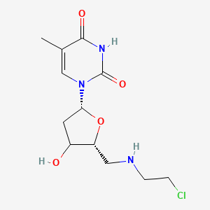 molecular formula C12H18ClN3O4 B15141320 1-[(2R,5R)-5-[(2-chloroethylamino)methyl]-4-hydroxyoxolan-2-yl]-5-methylpyrimidine-2,4-dione 