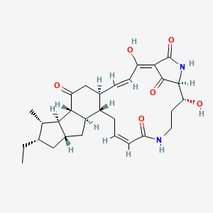 molecular formula C29H38N2O6 B15141328 (1Z,3E,5S,8R,9S,10S,11S,13S,15R,16S,18Z,24R,25S)-11-ethyl-2,24-dihydroxy-10-methyl-21,26-diazapentacyclo[23.2.1.05,16.08,15.09,13]octacosa-1,3,18-triene-7,20,27,28-tetrone 