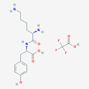 molecular formula C17H24F3N3O6 B15141401 (2S)-2-[[(2S)-2,6-diaminohexanoyl]amino]-3-(4-hydroxyphenyl)propanoic acid;2,2,2-trifluoroacetic acid 