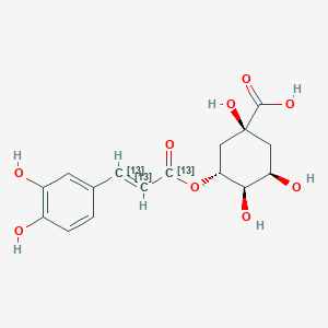 (1S,3R,4R,5R)-3-[(E)-3-(3,4-dihydroxyphenyl)(1,2,3-13C3)prop-2-enoyl]oxy-1,4,5-trihydroxycyclohexane-1-carboxylic acid