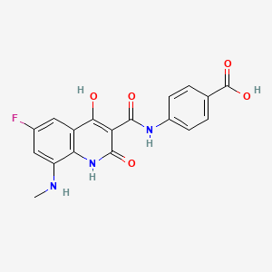 4-[[6-fluoro-4-hydroxy-8-(methylamino)-2-oxo-1H-quinoline-3-carbonyl]amino]benzoic acid