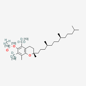 molecular formula C31H52O3 B15141616 l-|A-tocopherol acetate-13C4,d6 