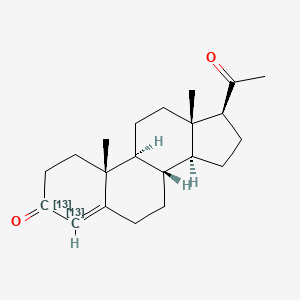 molecular formula C21H30O2 B15141739 Progesterone-13c2 