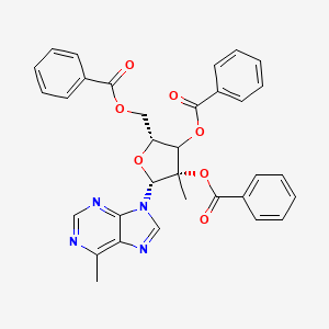 molecular formula C33H28N4O7 B15141745 6-Methyl-9-(2-|A-C-methyl-2,3,5-tri-O-benzoyl-|A-D-ribofuranosyl)purine 