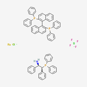 molecular formula C70H56BClF4NP3Ru B1514175 Chloro[(S)-2,2'-bis(diphenylphosphino)-1,1'-binaphthyl][(1S,2S)-2-(diphenylphosphino)-1,2-diphenylethanamine]ruthenium(II) tetrafluoroborate 