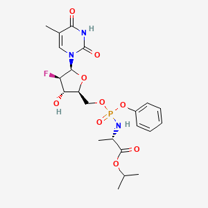 propan-2-yl (2S)-2-[[[(2S,3S,4R,5S)-4-fluoro-3-hydroxy-5-(5-methyl-2,4-dioxopyrimidin-1-yl)oxolan-2-yl]methoxy-phenoxyphosphoryl]amino]propanoate