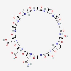 molecular formula C55H87N15O22 B15141872 cyclo-(V-Iva-GSPSAQEEASPA) 