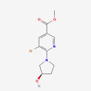 molecular formula C11H13BrN2O3 B1514188 (R)-methyl 5-bromo-6-(3-hydroxypyrrolidin-1-yl)nicotinate 