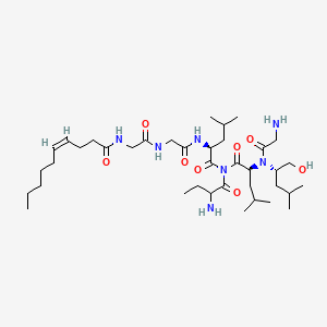 (Z)-N-[2-[[2-[[(2S)-1-[[(2S)-2-[(2-aminoacetyl)-[(2S)-1-hydroxy-4-methylpentan-2-yl]amino]-4-methylpentanoyl]-(2-aminobutanoyl)amino]-4-methyl-1-oxopentan-2-yl]amino]-2-oxoethyl]amino]-2-oxoethyl]dec-4-enamide