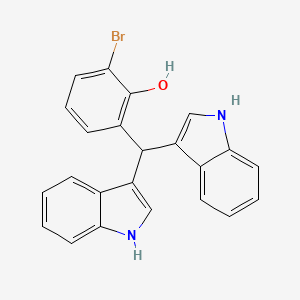 molecular formula C23H17BrN2O B15141987 2-[bis(1H-indol-3-yl)methyl]-6-bromophenol 