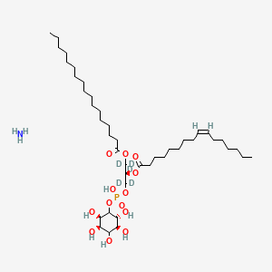 molecular formula C42H82NO13P B15142024 azane;[(2R)-1,1,2,3,3-pentadeuterio-2-[(Z)-hexadec-9-enoyl]oxy-3-[hydroxy-[(2R,3R,5S,6R)-2,3,4,5,6-pentahydroxycyclohexyl]oxyphosphoryl]oxypropyl] heptadecanoate 