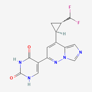 5-[4-[(1S,2S)-2-(difluoromethyl)cyclopropyl]imidazo[1,5-b]pyridazin-2-yl]-1H-pyrimidine-2,4-dione