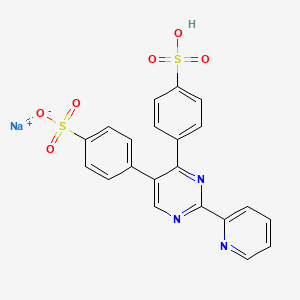 molecular formula C21H14N3NaO6S2 B15142147 Sodium;4-[2-pyridin-2-yl-4-(4-sulfophenyl)pyrimidin-5-yl]benzenesulfonate 