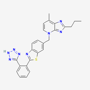 molecular formula C25H22N8S B15142184 6-[(7-methyl-2-propylimidazo[4,5-b]pyridin-4-yl)methyl]-2-[2-(2H-tetrazol-5-yl)phenyl]-1,3-benzothiazole 