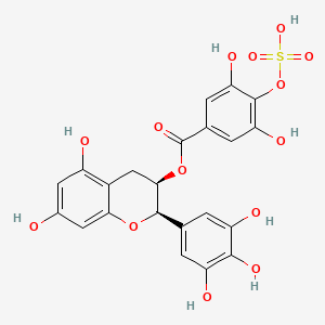 [(2R,3R)-5,7-dihydroxy-2-(3,4,5-trihydroxyphenyl)-3,4-dihydro-2H-chromen-3-yl] 3,5-dihydroxy-4-sulfooxybenzoate