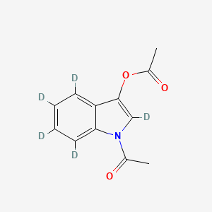 molecular formula C12H11NO3 B15142365 1-Acetyl-3-indoxyl-d5 Acetate 