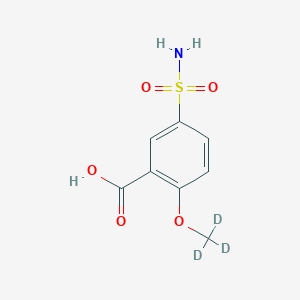 molecular formula C8H9NO5S B15142400 2-(Methoxy-d3)-5-sulfamidobenzoic Acid; 2-(Methoxy-d3)-5-sulfonamidobenzoic Acid; 5-(Aminosulfonyl)-2-(methoxy-d3)benzoic Acid; 5-Sulfamoyl-o-anisic Acid-d3 