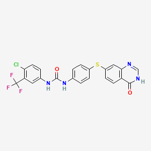 1-[4-chloro-3-(trifluoromethyl)phenyl]-3-[4-[(4-oxo-3H-quinazolin-7-yl)sulfanyl]phenyl]urea