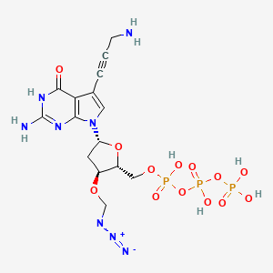 molecular formula C15H21N8O13P3 B15142514 7-Deaza-7-propargylamino-3'-azidomethyl-dGTP 