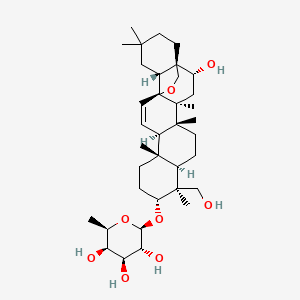 (2R,3R,4S,5R,6R)-2-[[(1S,2R,4S,5R,8R,9S,10R,13S,14R,17S,18R)-2-hydroxy-9-(hydroxymethyl)-4,5,9,13,20,20-hexamethyl-24-oxahexacyclo[15.5.2.01,18.04,17.05,14.08,13]tetracos-15-en-10-yl]oxy]-6-methyloxane-3,4,5-triol